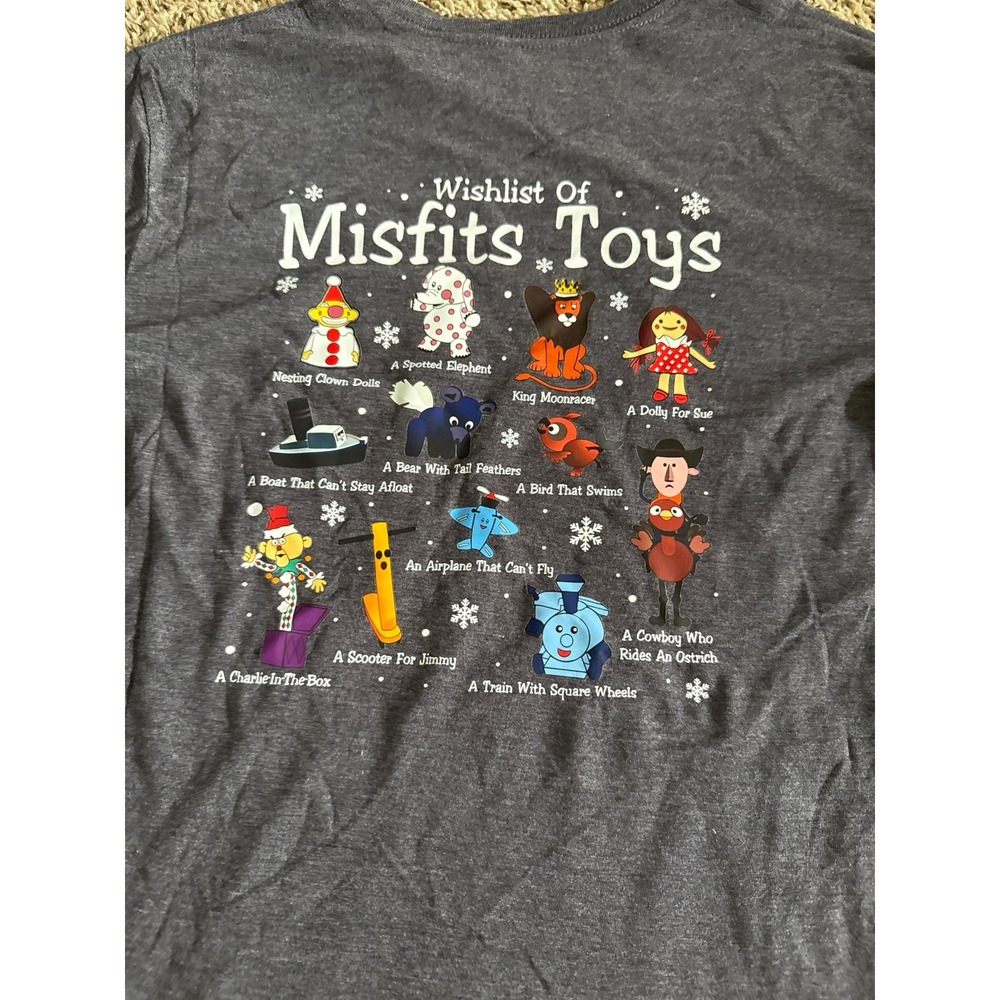 Dutlass Women's "A Bit of a Misfit" Christmas Blue Short Sleeve Tee Size Small - Picture 5 of 5